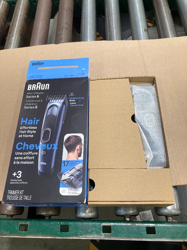 Photo 1 of Braun Hair Clippers Series 5 5350, Hair Clippers for Men, Hair Clip from Home with 17 Length Settings, Incl. Memory SafetyLock Recall Setting, Ultra-Sharp Blades, 2 Combs, Pouch, Washable