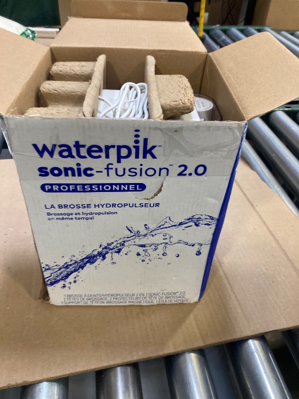 Photo 1 of Waterpik Sonic-Fusion 2.0 Professional Flossing Electric Toothbrush with Water Flosser Combo In One, White SF-04, Packaging May Vary