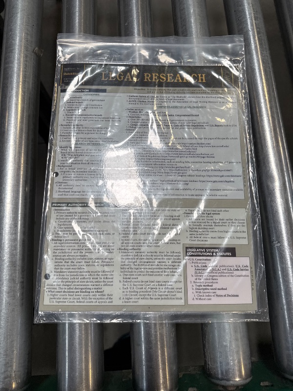 Photo 1 of Legal Research: a QuickStudy Laminated Law Reference