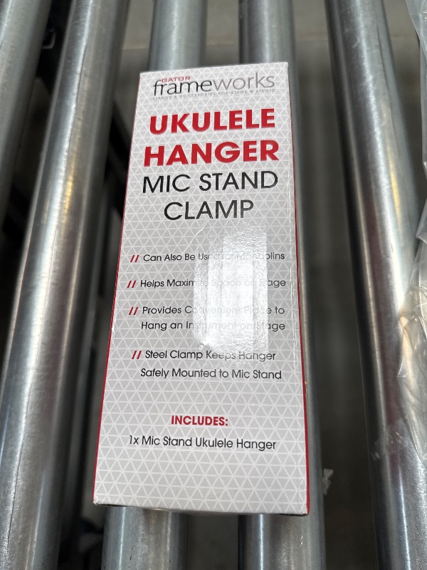 Photo 1 of Gator Frameworks Ukulele/Mandolin Hanger Attachment for Microphone Stands (GFW-MICUKE-HNGR)