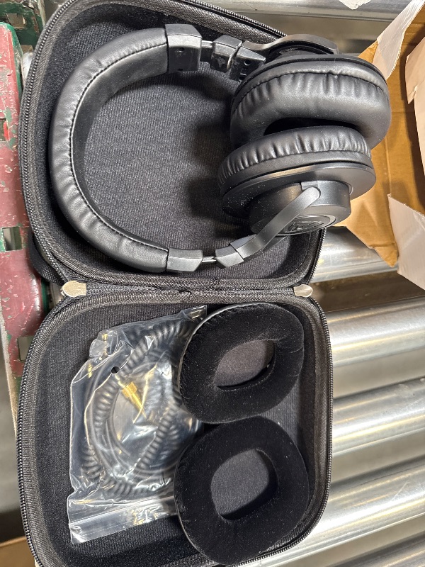 Photo 1 of Rockville PRO-M50 Studio Monitoring Headphones, 40mm Neodymium Drivers, Detachable Coil Cable, Interchangeable Ear Pads, Leather Hard Case, Gold Plated 3.5mm/¼ Adapter, Perfect for Recording & Mixing