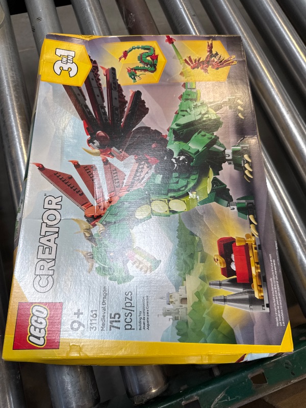 Photo 1 of LEGO Creator 3 in 1 Medieval Dragon Toy - Building Toy with 3 Build Options, Dragon, Sea Serpent, or Phoenix - Fantasy Set for Kids, Boys and Girls, Ages 9+ - Gift Idea for Birthdays - 31161