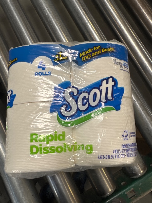 Photo 1 of Scott Rapid-Dissolving Toilet Paper, Bath Tissue for RV & Boats , 4ct 