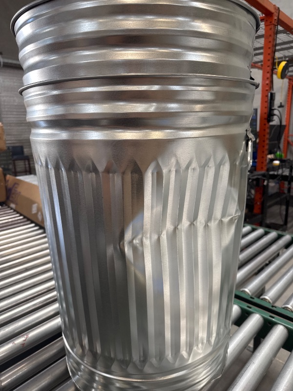 Photo 1 of SET OF 2 Behrens Galvanized Steel Trash Can, 31-Gallon