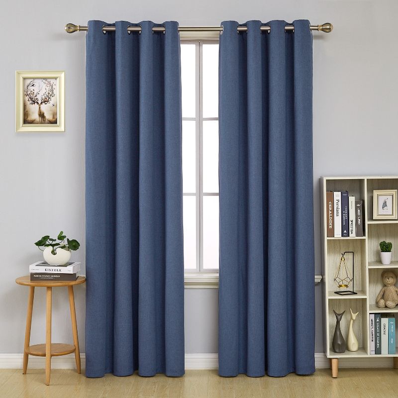 Photo 1 of Deconovo Faux Linen Total Blackout with Coating Curtains (2 Panel)
