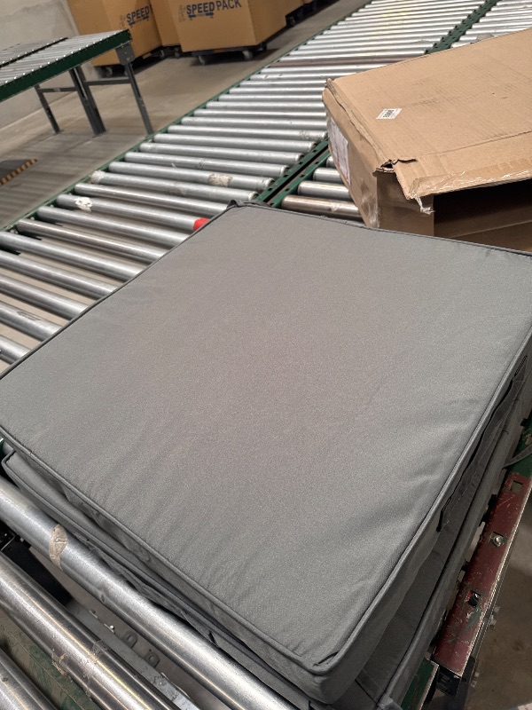 Photo 1 of  Outdoor Cushions Set of 2 Solid Water-resistant Outdoor Patio Seat Cushion Grey