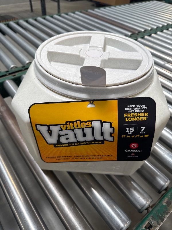 Photo 1 of Gamma2 Vittles Vault Dog Food Storage Container with Airtight Lid, holds up to 10-15 Pounds of Dry Pet Food, Cat Kibble and Bird Feed, BPA Free, Made in USA
