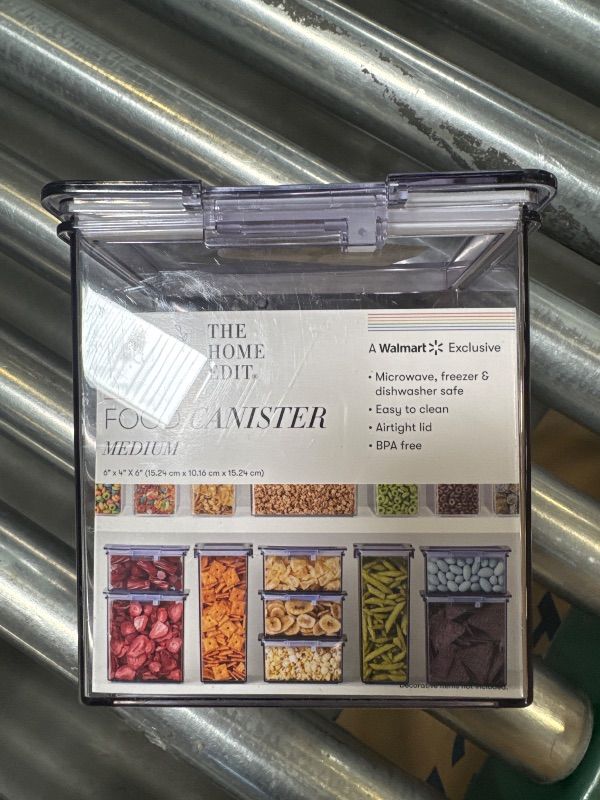 Photo 1 of The Home Edit Medium Canister Food Storage Container, Clear 6"x4"x6"

