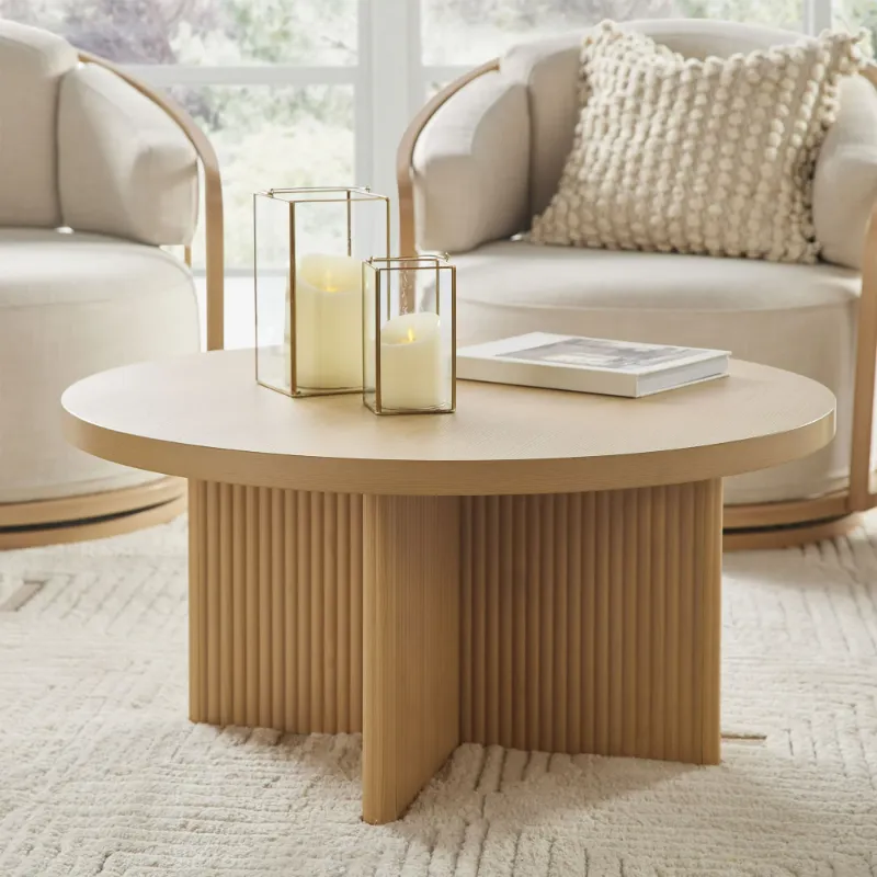 Photo 1 of Better Homes & Gardens Lillian Fluted Coffee Table, Natural Pine Finish