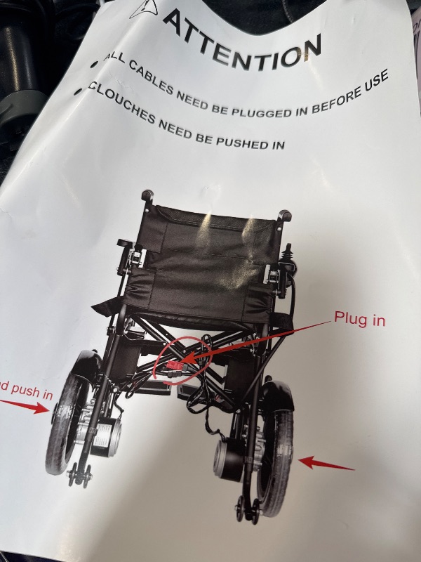 Photo 1 of  Foldable Electric Wheelchair, 12-Mile Range, Lightweight & Portable, Durable Steel Frame, Compact Design for Easy Travel and Transport