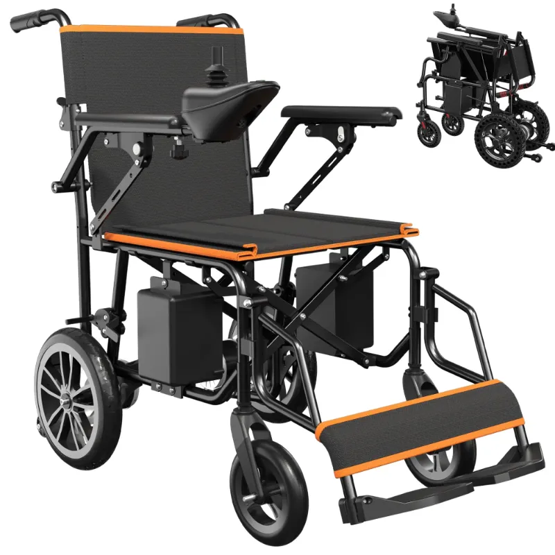 Photo 1 of Foldable Electric Wheelchair, 12-Mile Range, Lightweight & Portable, Durable Steel Frame, Compact Design for Easy Travel and Transport