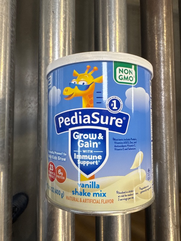 Photo 1 of PediaSure Grow & Gain with Immune Support Shake Mix Powder, Kids Shake, 23 Vitamins and Minerals, 6g Protein, Helps Kids Catch Up On Growth, Non-GMO, Gluten-Free, Vanilla, 14.1-oz Can, 8 Servings