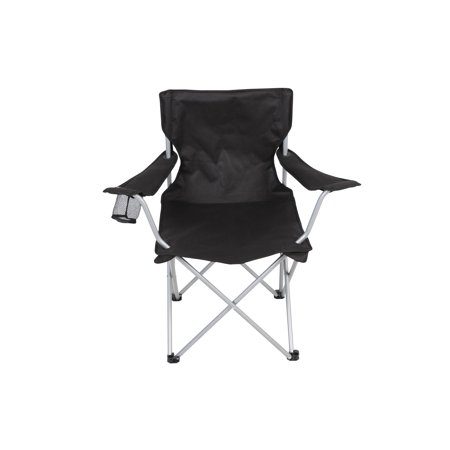 Photo 1 of Ozark Trail Adult Basic Quad Folding Camp Chair with Cup Holder Black
