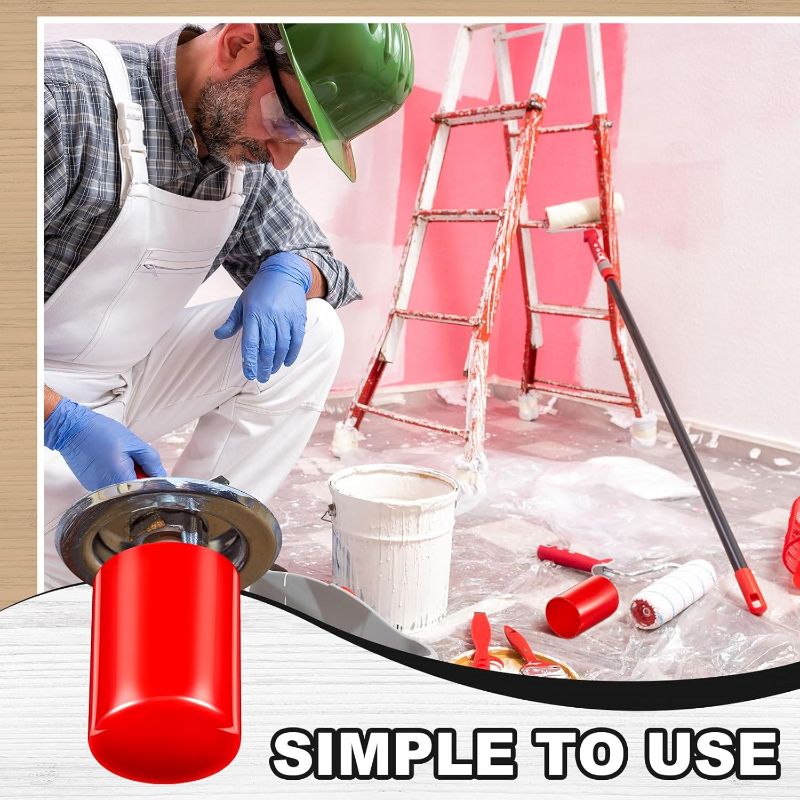 Photo 1 of Pushglossy 24 Pcs Red Fire Sprinkler Head Protector - Paint Protection Cover for Recessed Sprinkler Heads