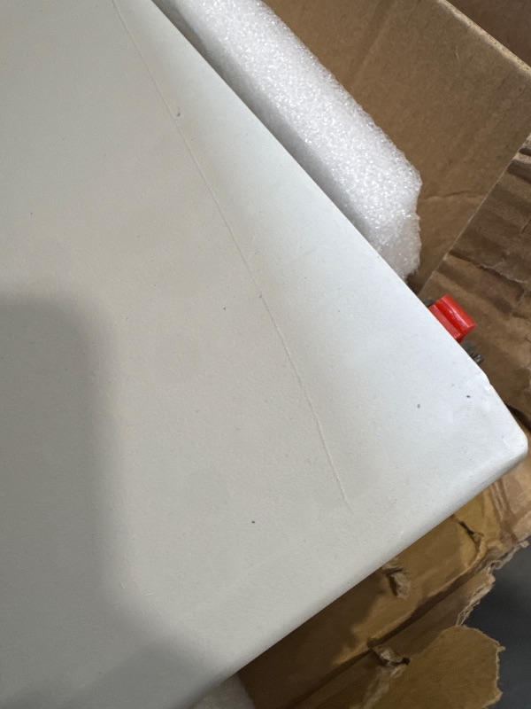 Photo 1 of 6 ft Folding Table, Foldable Dining Table, White Plastic Table, Lightweight Portable Table, Industrial Workbench for Indoor Outdoor, Picnic, Camping, Board Game with Handle, Locks - White
