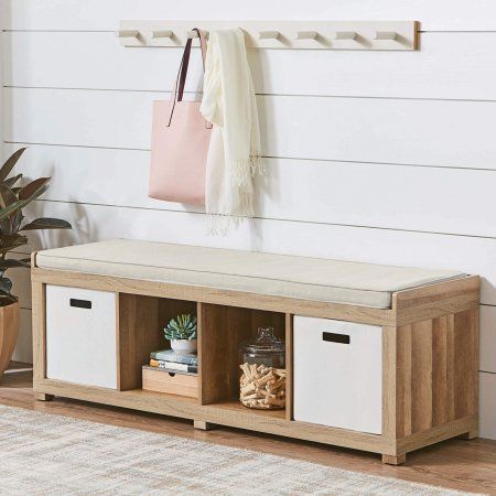 Photo 1 of Better Homes & Gardens 4-Cube Shoe Storage Bench Weathered
