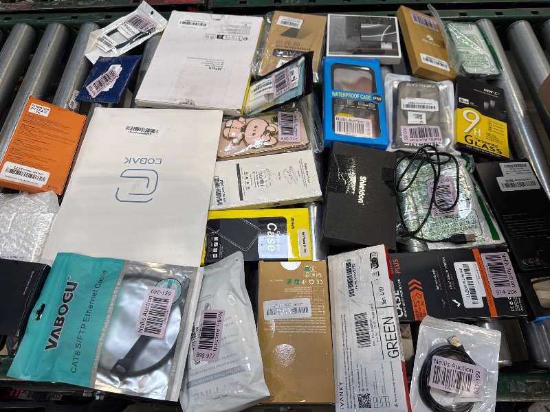 Photo 1 of Box Lot of Miscellaenous Phone/Tablet Cases and Cords