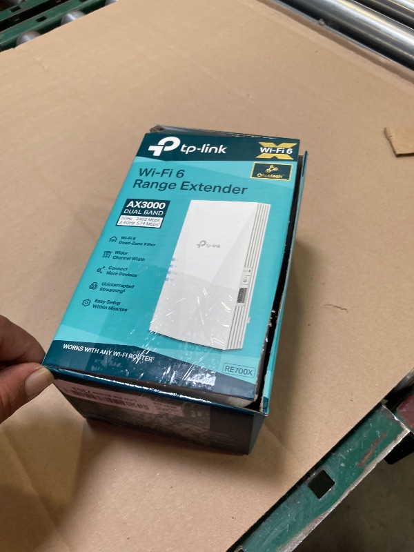 Photo 1 of TP-Link AX3000 WiFi 6 Range Extender Internet Booster(RE700X), Dual Band, AP Mode w/Gigabit Port, OFDMA, Beamforming, APP Setup, OneMesh Compatible