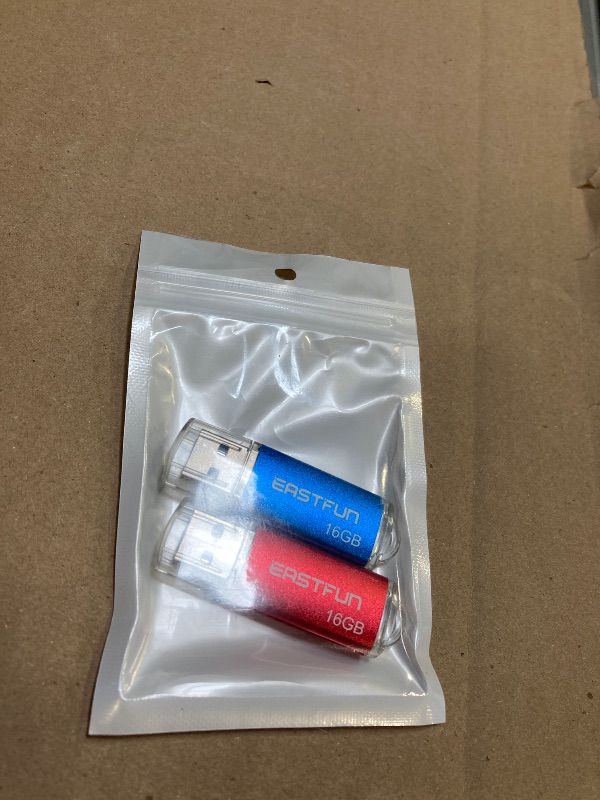Photo 1 of EASTFUN 2 Pack 16GB USB 2.0 Flash Drive Memory Stick Thumb Drive Thumb Stick Jump Drive Zip Drive Pen Drive,with LED Indicator,2 Pcs Colors:Red/Blue