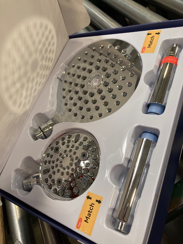 Photo 1 of Dual Filtered Handheld Shower Heads Combo, HOPOPRO 15-Mode High Pressure Rainfall Showerheads Combo Set with Filter, for Hard Water, Removes Chlorine, Improves Skin Hair Condition, Chrome