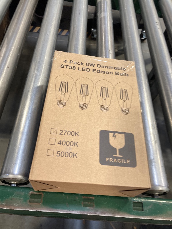 Photo 1 of PARTPHONER LED Light Bulbs Dimmable Vintage Edison Bulb, E26 LED Bulb 60W Equivalent 720 Lumens, Warm White 2700K, ST58 Antique LED Filament Bulb CRI 85+, Clear Glass, Pack of 4