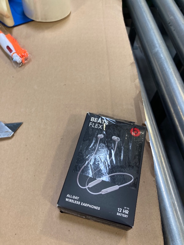 Photo 1 of Beats Flex Wireless Earbuds - Apple W1 Headphone Chip, Magnetic Earphones, Class 1 Bluetooth, 12 Hours of Listening Time, Built-in Microphone - Smoke Gray
