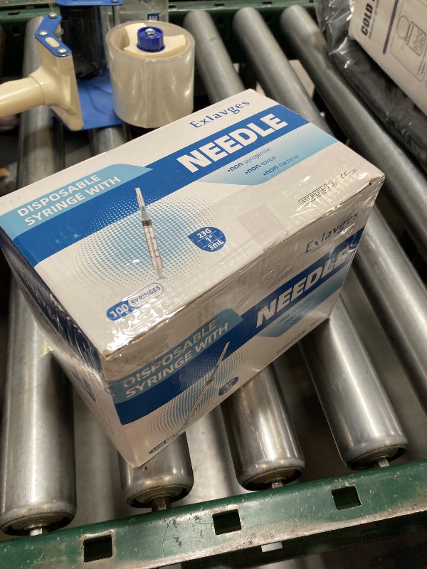 Photo 1 of 100 Pack Disposable 3ml/cc Lab Syringes with 23Ga 1 Inch Needle Luer Lock, Individually Sealed Packed