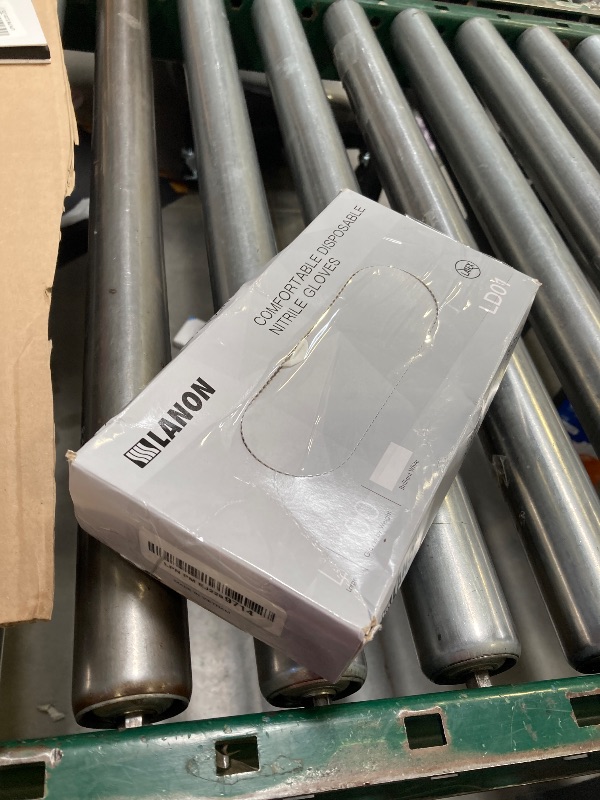 Photo 1 of LANON Food Safe White Disposable Nitrile Gloves, Latex-Free, Powder-Free, Textured Fingertips, Cooking, Cleaning, Large