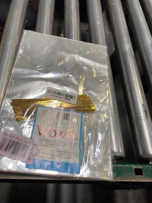Photo 1 of Wowfit 50 CT 8x12 Inch Clear Flat Cellophane Treat Bags with 6” Gold Twist Ties, Cello Packaging for Mugs, Dessert, Muffins, Party Favors and Gift Wrapping