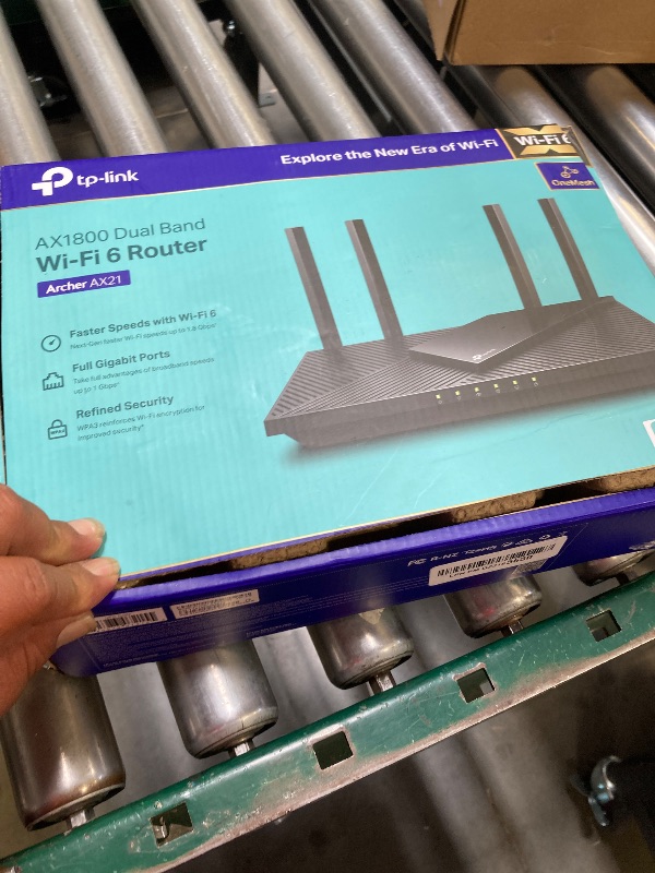 Photo 1 of TP-Link AX1800 WiFi 6 Router V4 (Archer AX21) – Dual Band Wireless Internet, Gigabit, Easy Mesh, Works with Alexa - A Certified for Humans Device