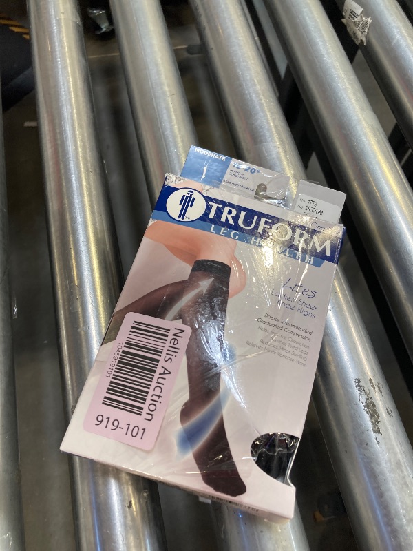 Photo 1 of Truform Sheer Compression Stockings, 15-20 mmHg, Women's Knee High Length, 20 Denier, Black, Medium