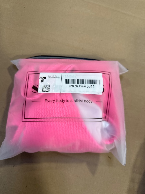 Photo 1 of Limeeke Women One Piece Swimsuit Solid Ribbed Monokini Swimwear Scoop Neck Low Back Bathing Suit Hot Pink S