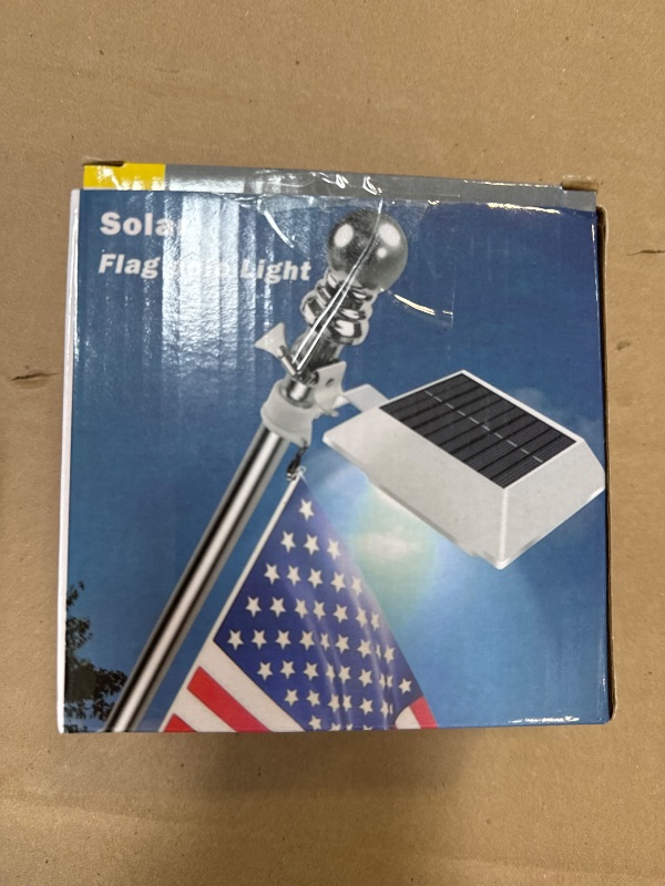 Photo 1 of Solar Flag Pole Light, Bright White 6000k Flagpole Light Upgrade Solar Powered for 5ft 6ft Flag Pole,Waterproof Outdoor Dusk to Dawn Led Solar Lights,Outside House Garden Yard American Flags Decor