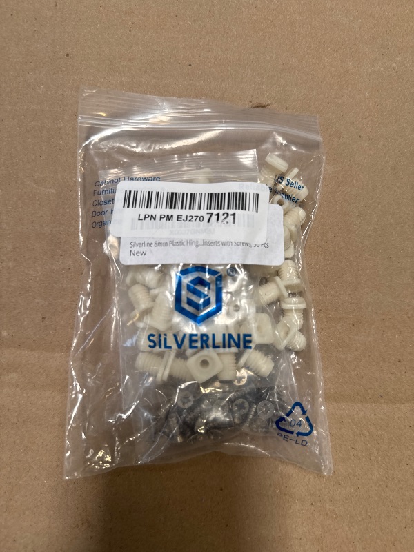 Photo 1 of MingQiEven 200 Pack Plastic Hinge Dowel Inserts with Screws, White Dowels Door Hinge for Cabinet Door Drawer Bedside Table Repair Installation Replacement Bathroom Kitchen