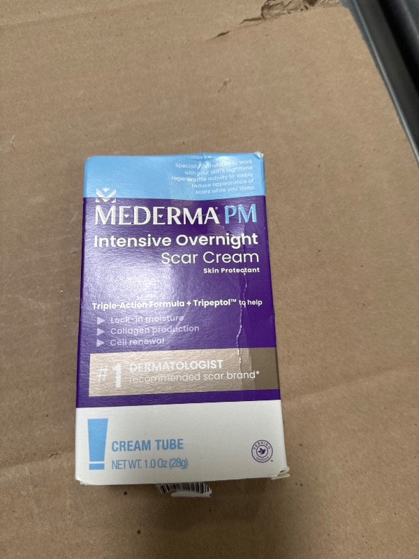 Photo 1 of Mederma PM Intensive Overnight Scar Cream, Works with Skin's Nighttime Regenerative Activity, Clinically Shown to Make Scars Smaller and Less Visible, 1.0 Oz (28g)

