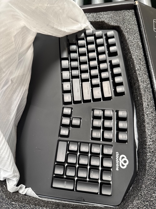 Photo 1 of Cloud Nine C989M Ergonomic Mechanical Keyboard for PC - Kailh Tactile Brown Switches - RGB Light Up LED Backlit with USB - Ergo Split Key Board with Macro