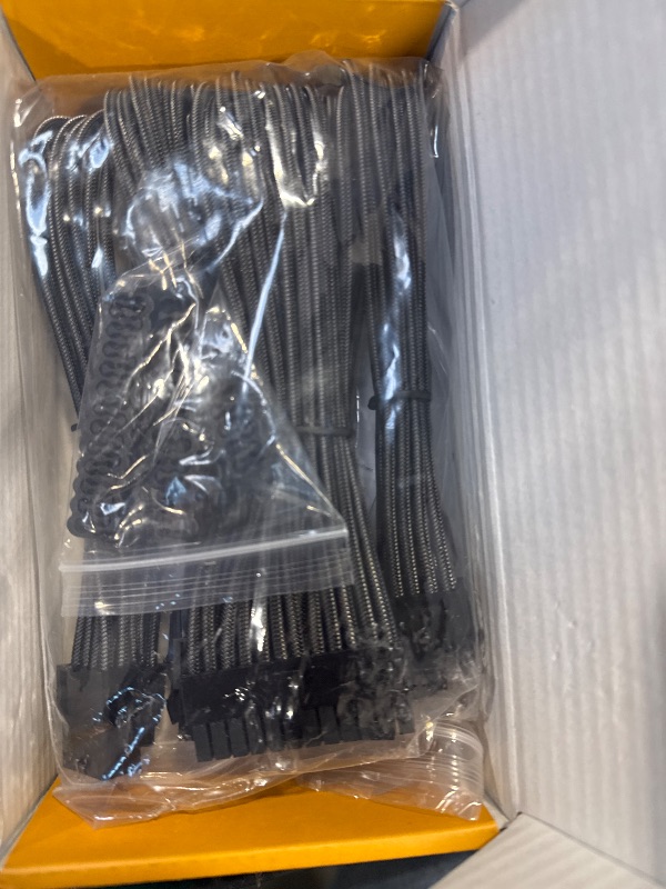 Photo 1 of EZDIY-FAB PSU Cable Extension Sleeved Custom Mod GPU PC Power Supply Soft Nylon Braided with Comb Kit 24PIN/8PIN to 6+2Pin/ 8PIN to 4+4PIN-30CM 300MM - Black
