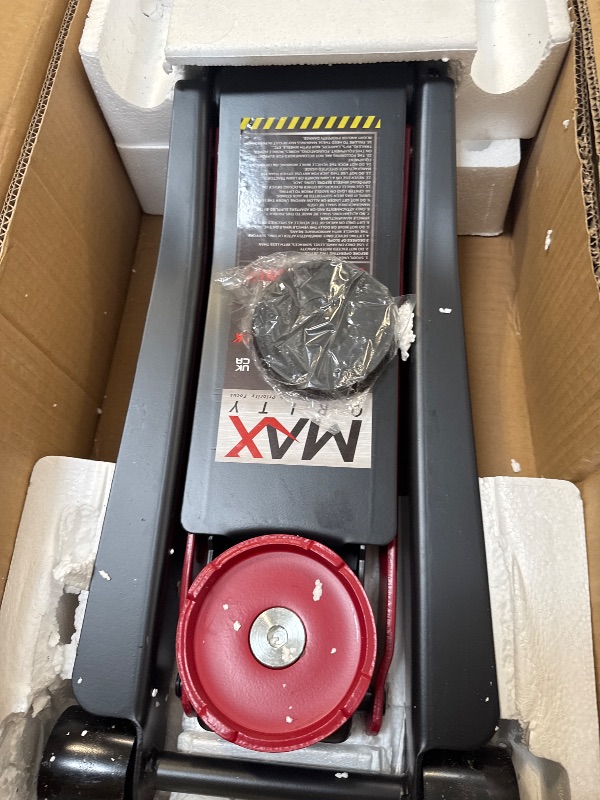 Photo 1 of Maxority 3 Ton Long-Reach Low-Profile Professional Floor Jack with DUAL-PISTON PUMP and Foot Pedal, Red
