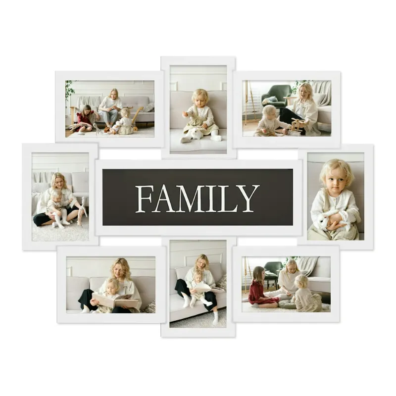 Photo 1 of 8 Opening Family Picture Frame Gallery Collage Wall Hanging Photo Frame for 6" x 4" Photo White
