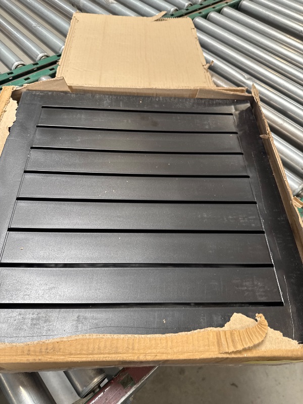 Photo 1 of Compamia Ocean Square Resin Patio Side Table in Black, Commercial Grade