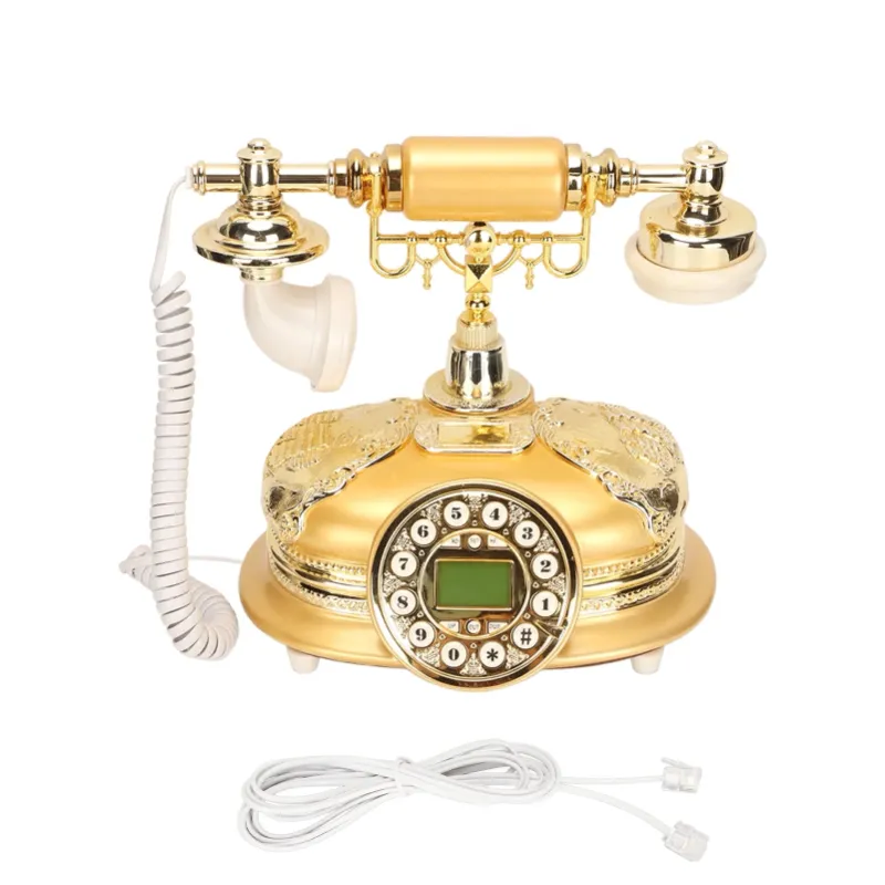 Photo 1 of European Vintage Telephone Classical LCD Display Caller ID Retro Telephone for Home Decor, Office, Star Hotel Decoration