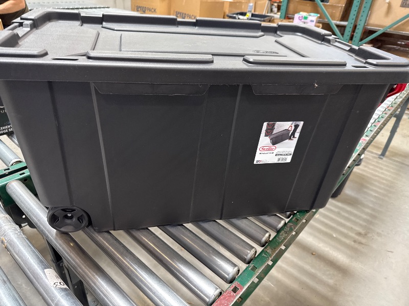 Photo 1 of Sterilite 40 Gallon Wheeled Plastic Storage Tote, Black