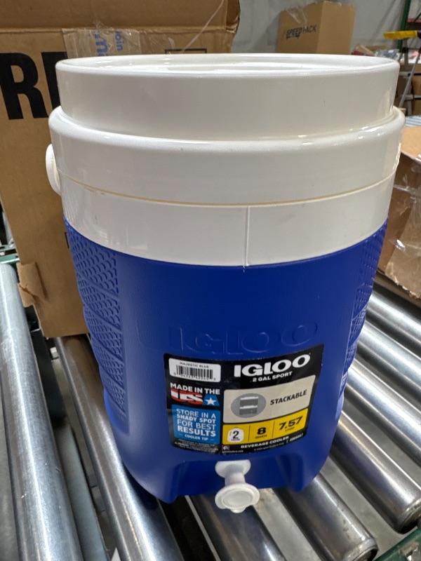 Photo 1 of Igloo 2-Gallon Sport Beverage Jug with Hooks - Blue