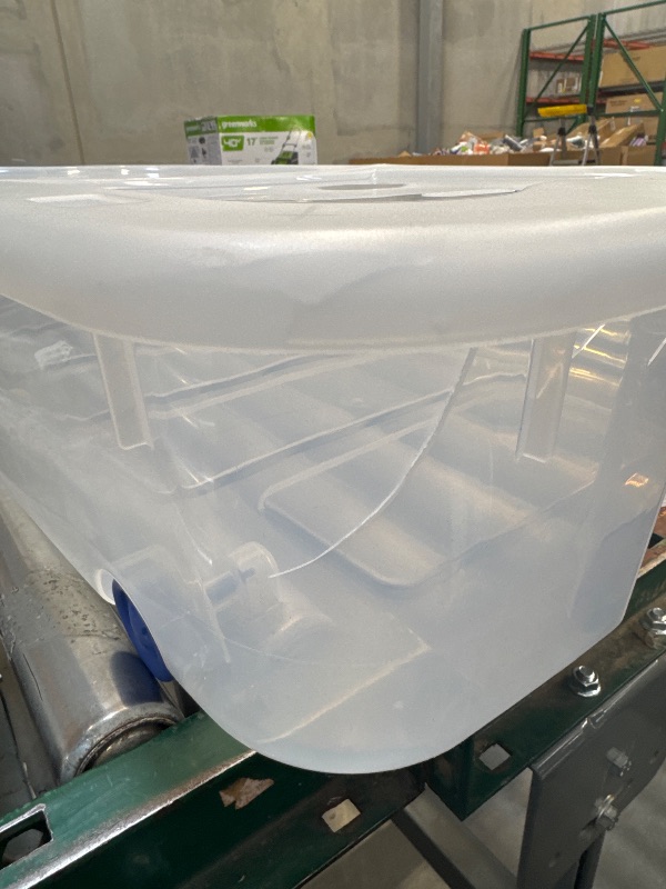 Photo 1 of Sterilite Ultra 62 L Stadium Blue Wheeled Underbed Storage Box Blue
