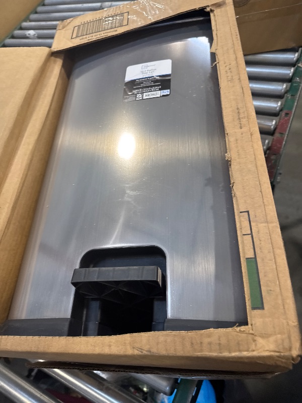 Photo 1 of Mainstays 13.2 Gallon Trash Can. Plastic Rectangular Step Kitchen Trash Can Silver
