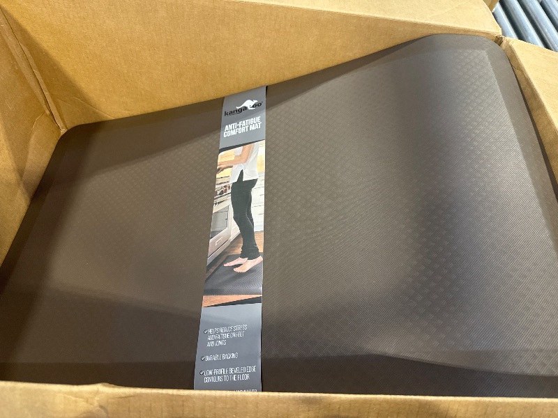 Photo 1 of KANGAROO Thick Ergonomic Anti Fatigue Mats for Kitchen Floor, Cushioned Standing Office Desk Mat, Waterproof Scratch Resistant Topside, Supportive All Day Comfort Padded Foam Rugs, 20x32, Brown