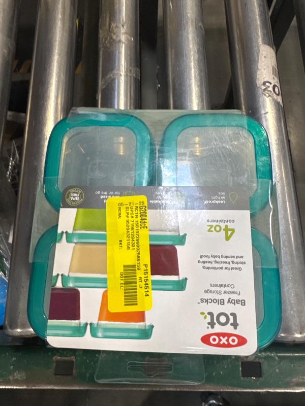 Photo 1 of OXO Tot Baby Blocks Freezer Storage Containers Teal (4 Oz)