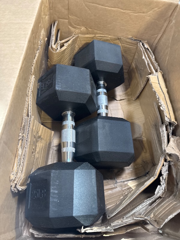 Photo 1 of  Dumbbells, 25lb Pair, Black
