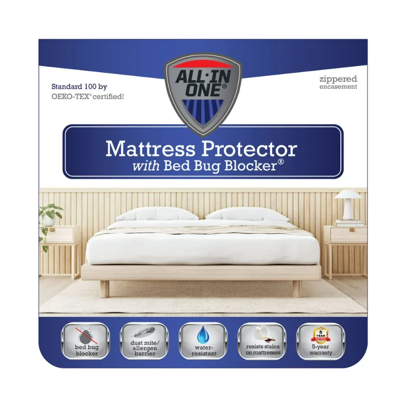 Photo 1 of All-In-One Easy Care Mattress Protector with Bed Bug Blocker, Queen