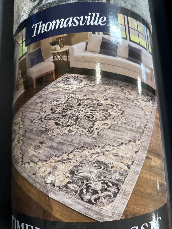 Photo 1 of Gertmenian Thomasville Timeless Classic Snoh Grey Indoor Area Rug Size: 7 ft. 10 in. x 10 ft.


